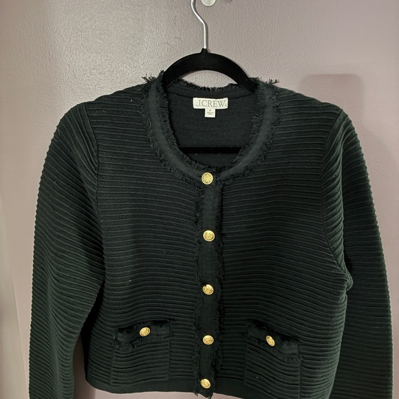 J. Crew Black Cardigan with Gold Buttons - Picture 1 of 10